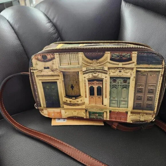 Patricia Nash leather artsy crossbody bag - Picture 2 of 5